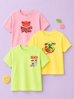 Kidbea - Multi-Colour Bamboo Kids Comfort T-Shirt (Pack of 3)