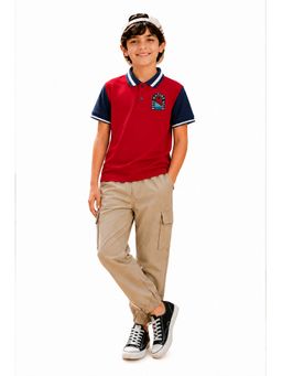 Trampoline - Multi-Colour Boys Polo T-Shirt and Cargo Joggers
