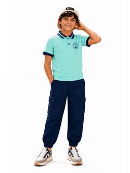 Trampoline - Blue Boys Polo T-Shirt and Cargo Joggers