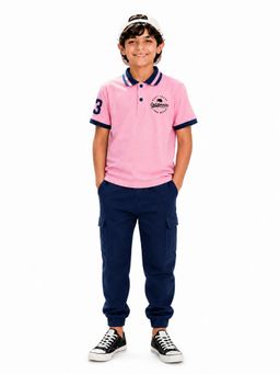 Trampoline - Multi-Colour Boys Polo T-Shirt and Cargo Joggers