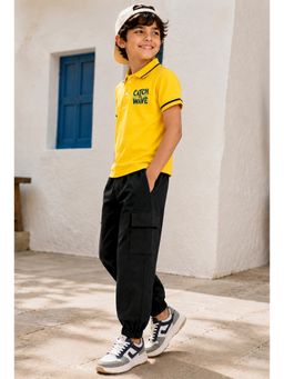 Trampoline - Yellow Boys Polo T-Shirt and Cargo Joggers