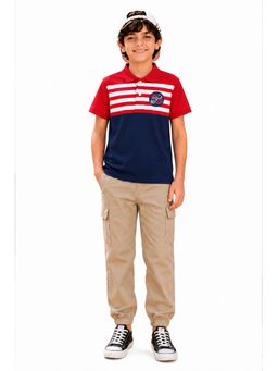 Trampoline - Multi-Colour Boys Polo T-Shirt and Cargo Joggers