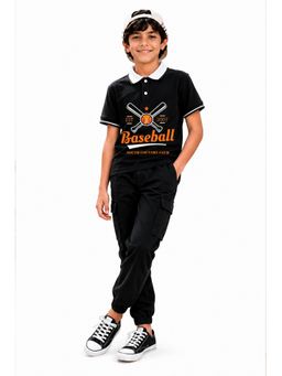Trampoline - Multi-Colour Boys Polo T-Shirt and Cargo Joggers