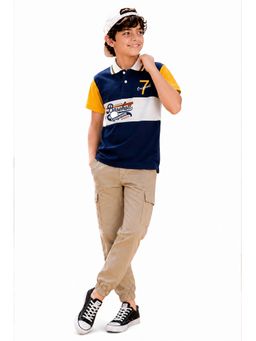 Trampoline - Multi-Colour Boys Polo T-Shirt and Cargo Joggers