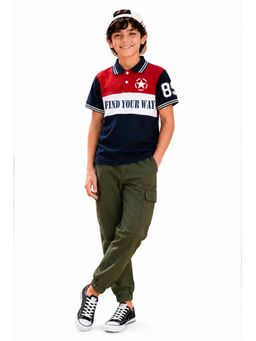 Trampoline - Multi-Colour Boys Polo T-Shirt and Cargo Joggers