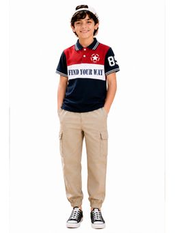 Trampoline - Multi-Colour Boys Polo T-Shirt and Cargo Joggers