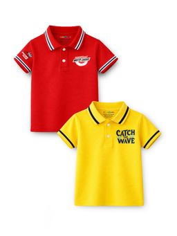 Trampoline - Multi-Colour Boys 33 Number and Printed Polo T-Shirt (Pack of 2)