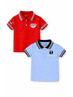 Trampoline - Multi-Colour Boys and Printed Polo T-Shirt (Pack of 2)