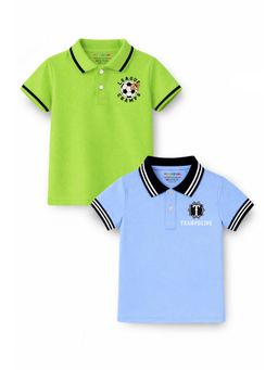 Trampoline - Multi-Colour Boys and League Champ Printed Polo T-Shirt (Pack of 2)