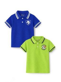 Trampoline - Multi-Colour Boys Horse and League Champ Printed Polo T-Shirt (Pack of 2)