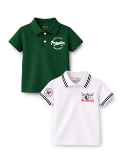 Trampoline - Multi-Colour Boys Motorcycle and Printed Polo T-Shirt (Pack of 2)