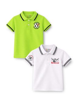 Trampoline - Multi-Colour Motorcycle and League Champ Printed Polo T-Shirt (Pack of 2)