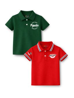 Trampoline - Multi-Colour Boys and Printed Polo T-Shirt (Pack of 2)