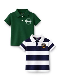 Trampoline - Boys and Striped Printed Polo T-Shirt (Pack of 2)
