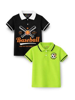 Trampoline - Boys League Champ and Basketball Printed Polo T-Shirt (Pack of 2)