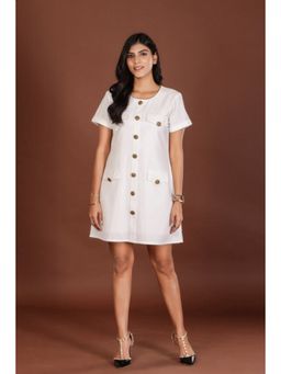 Jiraazi - White Veronica Solid Dress