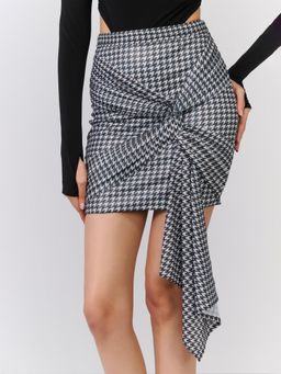 S&N by Shantnu Nikhil - Check Printed Drape Skirt