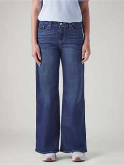 Levi's - Womens 318 Blue Wide Leg Fit Mid Rise Jeans