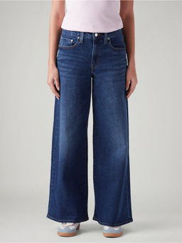 Levi's - Womens 728 Blue Wide Leg Fit High Rise Jeans