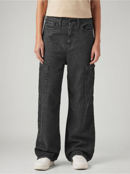 Levi's - Womens Charcoal-Grey Loose Fit High Rise Jeans