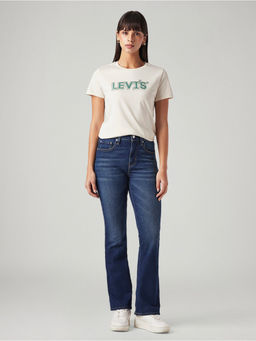Levi's - Womens 725 Dark-Blue Bootcut Fit High Rise Jeans