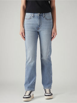 Levi's - Womens Light-Blue Wedgie Straight Fit High Rise Jeans