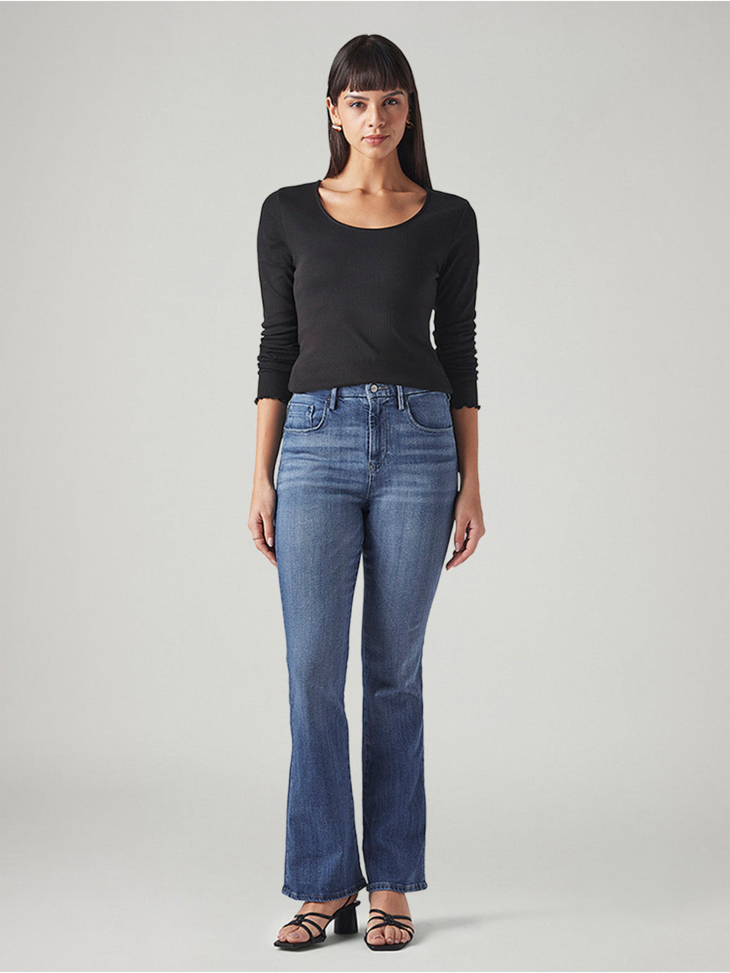 levi's Womens 725 Blue Bootcut Fit High Rise Red Loop Jeans-picture-25
