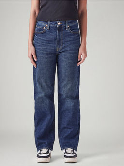 Levi's - Womens Indigo Ribcage Straight Fit High Rise Jeans