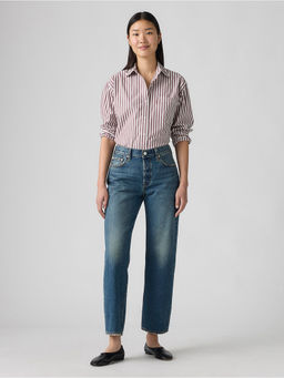 Levi's - Womens 501 Blue Straight Fit Mid Rise Jeans