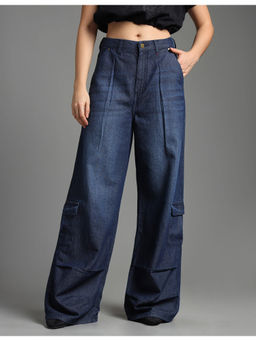 Flying Machine - High Rise Baggy Fit Cargo Jeans