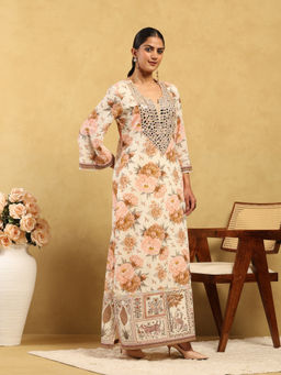 Garden VARELI - Women's Multi-Color Cotton Mirror Work Kurta