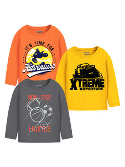 Trampoline - Multi-Color Boys Cool Printed T-Shirts (Pack of 3)