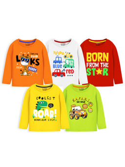 Trampoline - Multi-Color Kids Graphic Printed T-Shirts (Pack of 5)