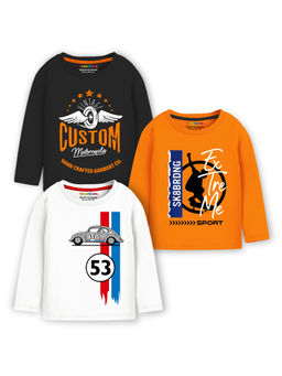 Trampoline - Multi-Color Boys Printed T-Shirts (Pack of 3)