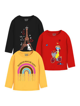 Trampoline - Multi-Color Girls T-Shirts (Pack of 3)