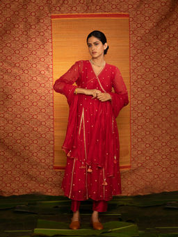 DEEPTHEE - Sita Hand Embellished Angarkha Kurta with Pant & Dupatta (Set of 3)