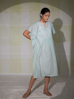 DEEPTHEE - Icy Blue Hand Striped Kaftan Dress