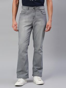 High Star - Men Grey Bootcut Light Fade Stretchable Cotton Jeans