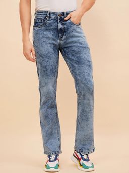 High Star - Men Bootcut Heavy Fade Acid Wash Stretchable Jeans