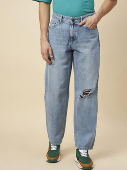 High Star - Men Straight Fit Mildly Distressed Pure Cotton Jeans