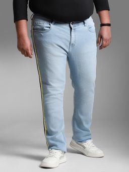 High Star - Plus Size Men Slim Fit Light Fade Clean Look Stretchable Jeans