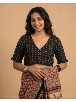 Moora - Black 9Am Elbow Sleeve Button Down Blouse