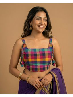 Moora - Multi-Color Happy Days Cotton Handloom Corset Blouse