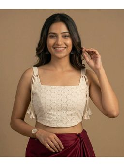 Moora - Ivory Happy Days Cotton Corset Style Blouse