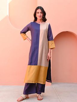 Gahan - Womens Viscose Rayon Straight Printed Kurta with Palazzo - Multi-Color