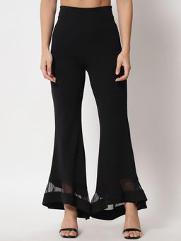 KOTTY - Women Regular Length Jet Black Solid Trousers