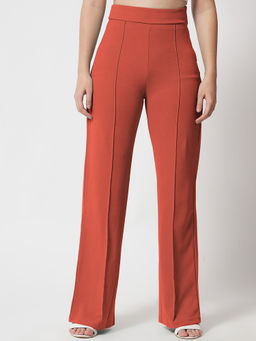 KOTTY - Womens High Rise Regular Solid Trousers
