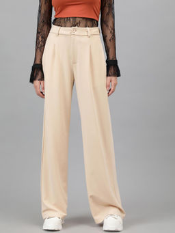 KOTTY - Womens Polyester Blend Straight Fit Trousers