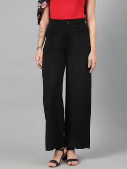 KOTTY - Womens Polyester Blend Wide Fit Trousers