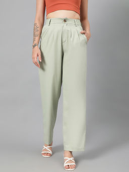 KOTTY - Womens Cotton Blend Straight Fit Trousers